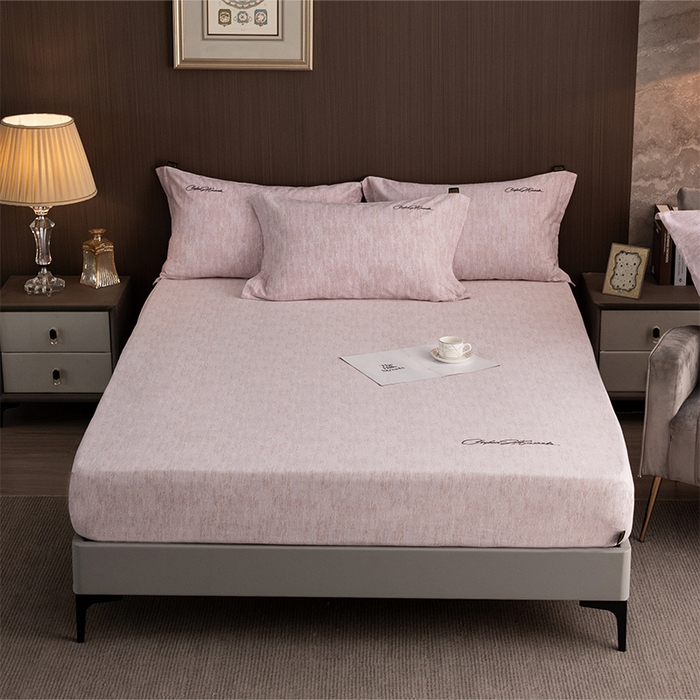 91家纺网 家纺一手货源 找家纺 春皖家纺 2025新款棉天丝纯色刺绣四件套单品系列-单床笠 樱绮丝