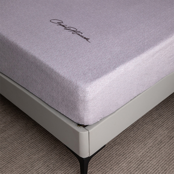 91家纺网 家纺一手货源 找家纺 春皖家纺 2025新款棉天丝纯色刺绣四件套单品系列-单床笠 钛绮灰