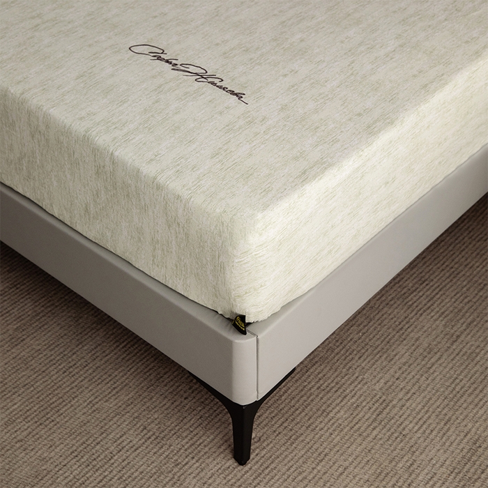 91家纺网 家纺一手货源 找家纺 春皖家纺 2025新款棉天丝纯色刺绣四件套单品系列-单床笠 苔绮绿