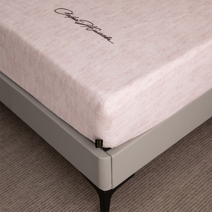 91家纺网 家纺一手货源 找家纺 春皖家纺 2025新款棉天丝纯色刺绣四件套单品系列-单床笠 樱绮丝