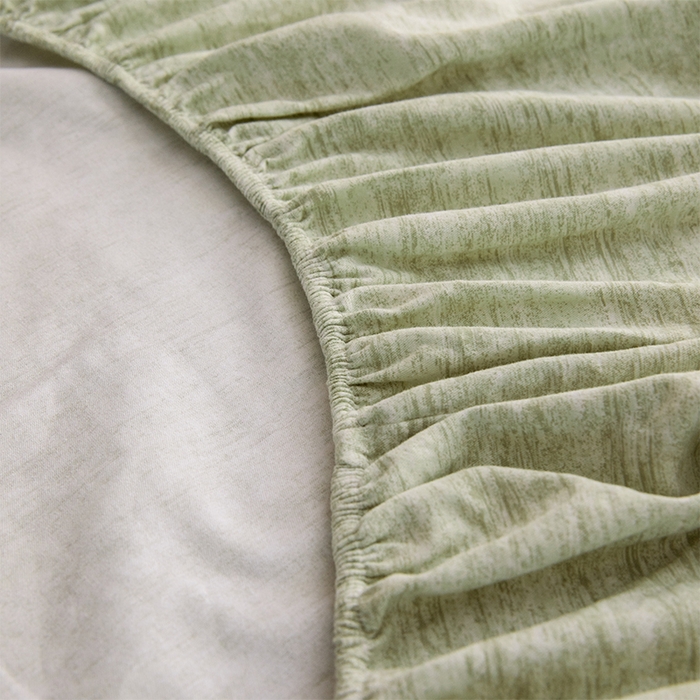 91家纺网 家纺一手货源 找家纺 春皖家纺 2025新款棉天丝纯色刺绣四件套单品系列-单床笠 苔绮绿