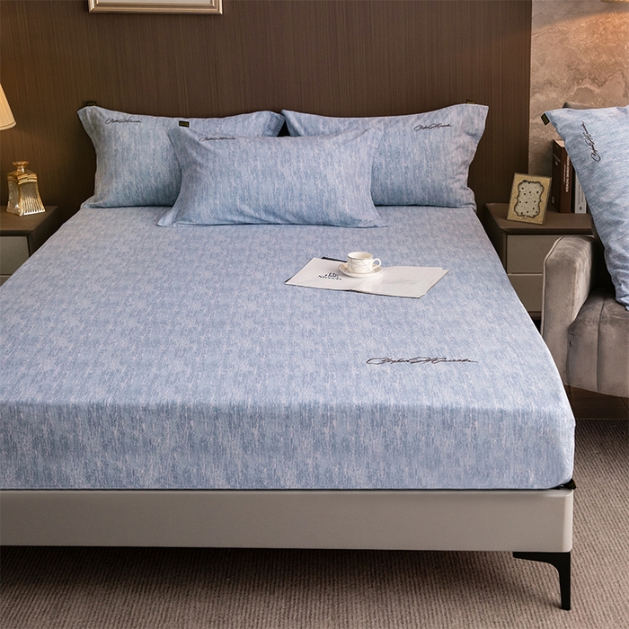 91家纺网 家纺一手货源 找家纺 （总）春皖家纺 2026新款棉天丝纯色刺绣四件套单品系列-单床笠