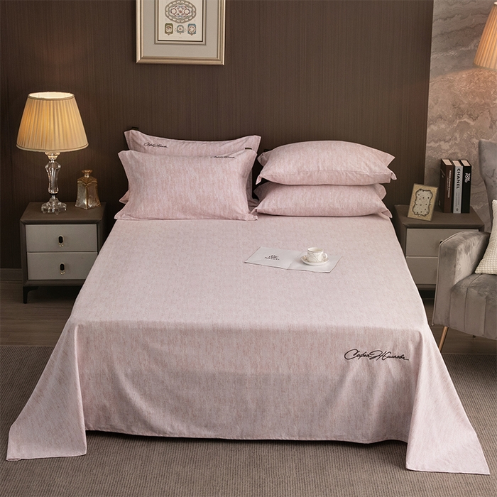 91家纺网 家纺一手货源 找家纺 春皖家纺 2025新款棉天丝纯色刺绣四件套单品系列-单床单 樱绮丝