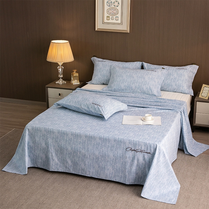 91家纺网 家纺一手货源 找家纺 （总）春皖家纺 2026新款棉天丝纯色刺绣四件套单品系列-单床单