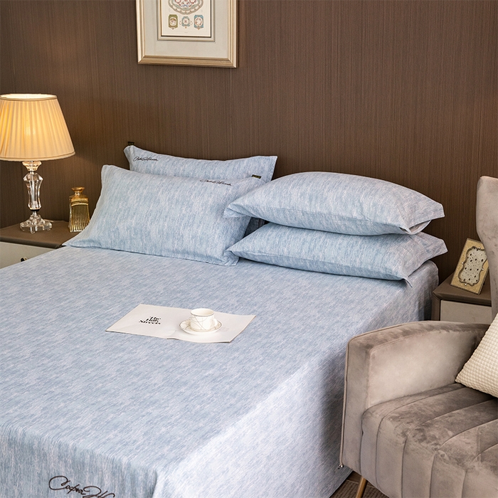 91家纺网 家纺一手货源 找家纺 （总）春皖家纺 2026新款棉天丝纯色刺绣四件套单品系列-单床单