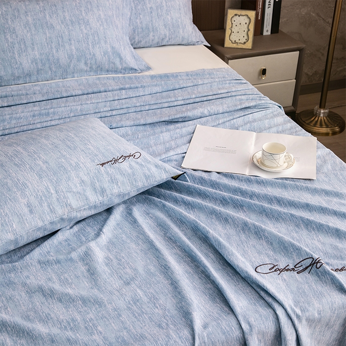 91家纺网 家纺一手货源 找家纺 （总）春皖家纺 2026新款棉天丝纯色刺绣四件套单品系列-单床单