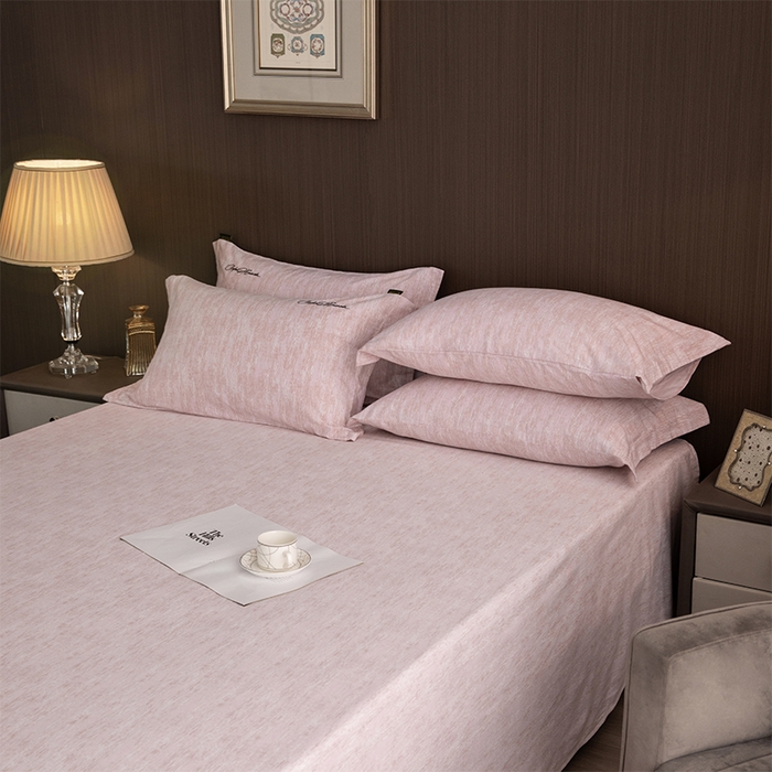 91家纺网 家纺一手货源 找家纺 春皖家纺 2025新款棉天丝纯色刺绣四件套单品系列-单床单 樱绮丝