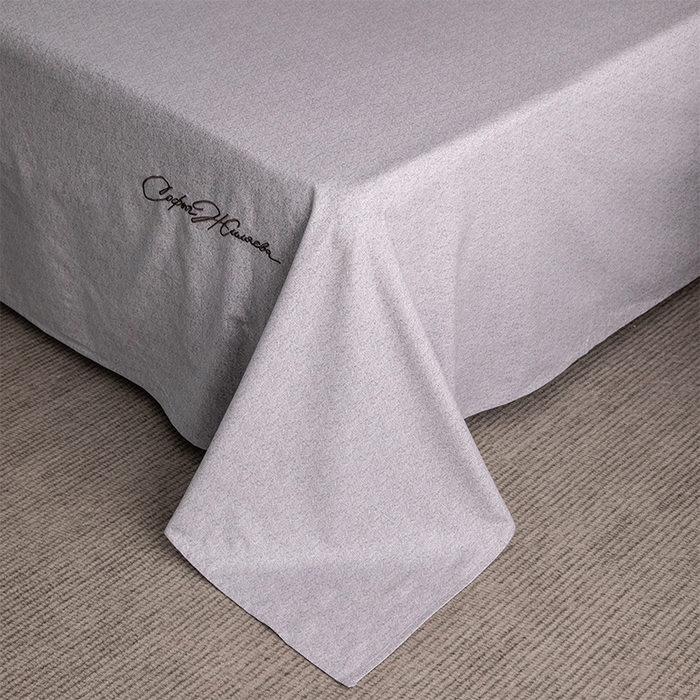 91家纺网 家纺一手货源 找家纺 春皖家纺 2025新款棉天丝纯色刺绣四件套单品系列-单床单 钛绮灰