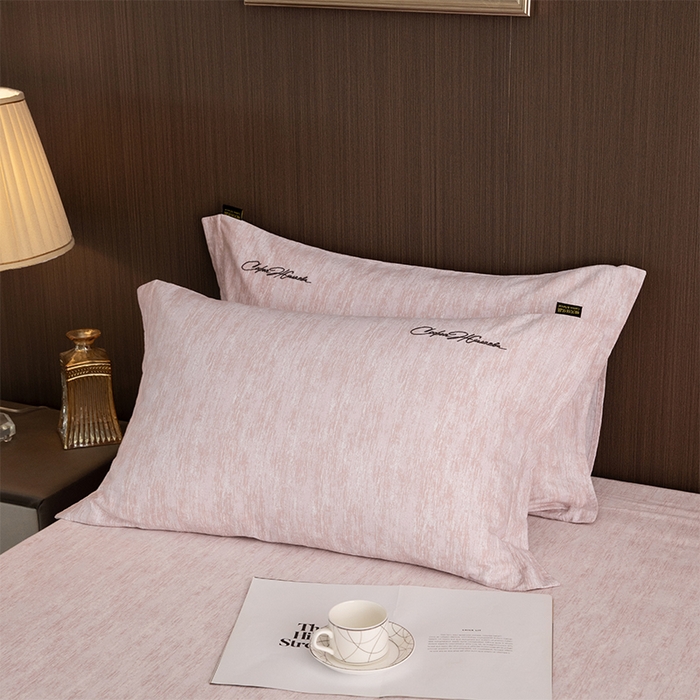 91家纺网 家纺一手货源 找家纺 春皖家纺 2025新款棉天丝纯色刺绣四件套单品系列-单枕套 樱绮丝