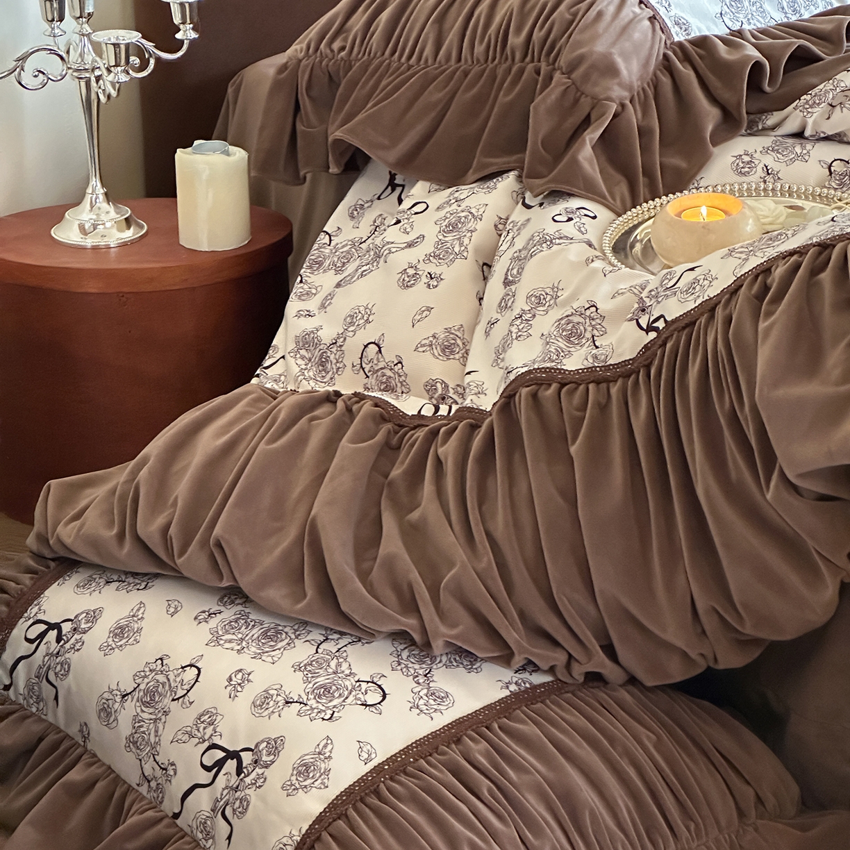 91家纺网 家纺一手货源 找家纺 （总）多乐娜 2025新款法式风全消光奶芙绒牛奶绒四件套高克重婴儿宝宝绒四件套绒玫瑰蒂芙妮 （会员-20）控价最低368起