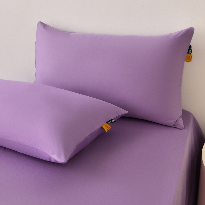 91家纺网 家纺一手货源 找家纺 宇彬家纺 2026直播热爆新款A类13374全棉一字绣纯色四件套贡缎新疆长绒匹马棉可定做 眠系列-典雅紫