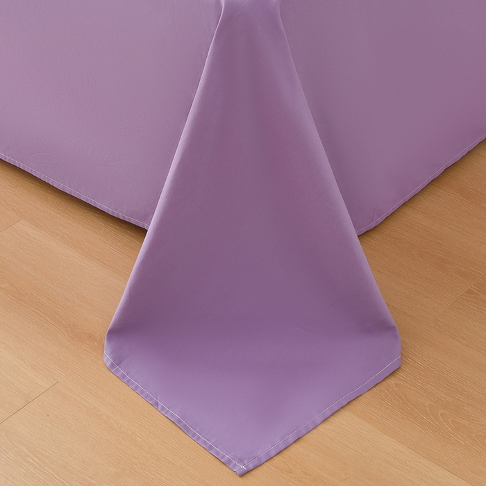 91家纺网 家纺一手货源 找家纺 宇彬家纺 2026直播热爆新款A类13374全棉一字绣纯色四件套贡缎新疆长绒匹马棉可定做 眠系列-典雅紫