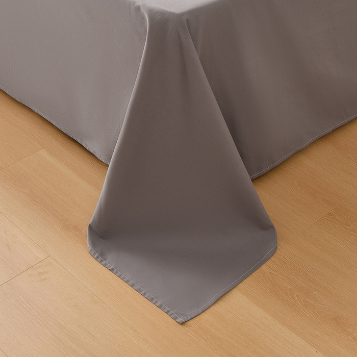 91家纺网 家纺一手货源 找家纺 宇彬家纺 2026直播热爆新款A类13374全棉一字绣纯色四件套贡缎新疆长绒匹马棉可定做 眠系列-绅士灰