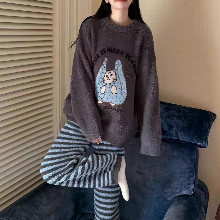 91家纺网 家纺一手货源 找家纺 （总）妍景家居生活馆 2025新款软绵绵-手拎袋条纹猫咪