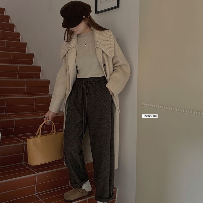 91家纺网 家纺一手货源 找家纺 妍景家居生活馆 2025新款羊绒奶奶裤 咖色