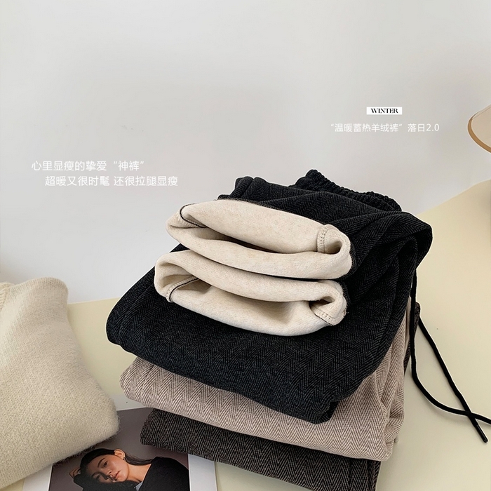 91家纺网 家纺一手货源 找家纺 妍景家居生活馆 2025新款羊绒奶奶裤 咖色