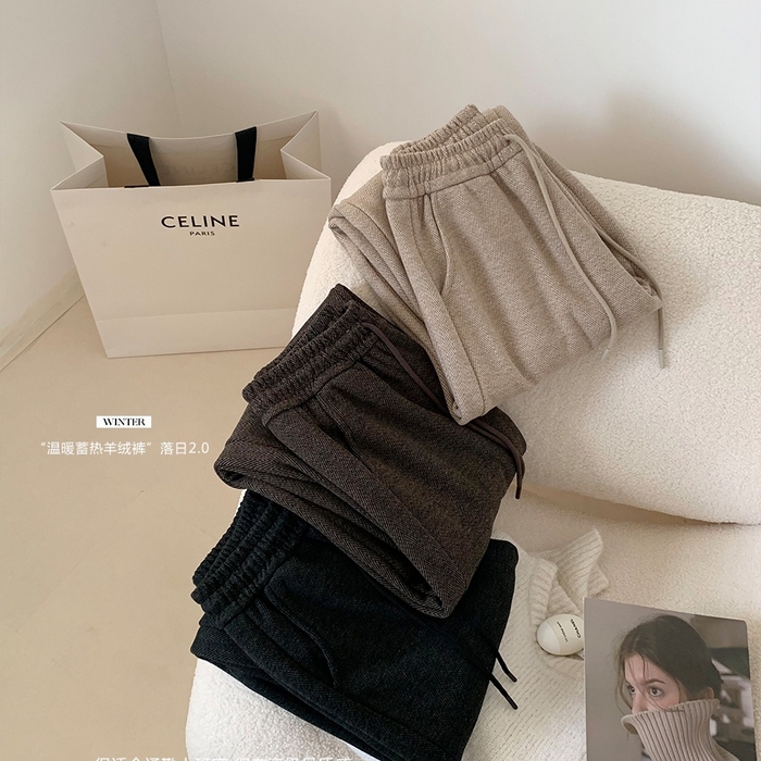 91家纺网 家纺一手货源 找家纺 妍景家居生活馆 2025新款羊绒奶奶裤 咖色