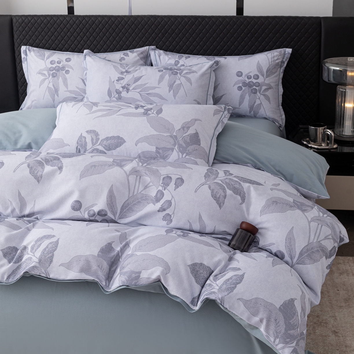 91家纺网 家纺一手货源 找家纺 贝兰仙奴 2025新款全棉磨毛多规格系列四件套 安梦灰