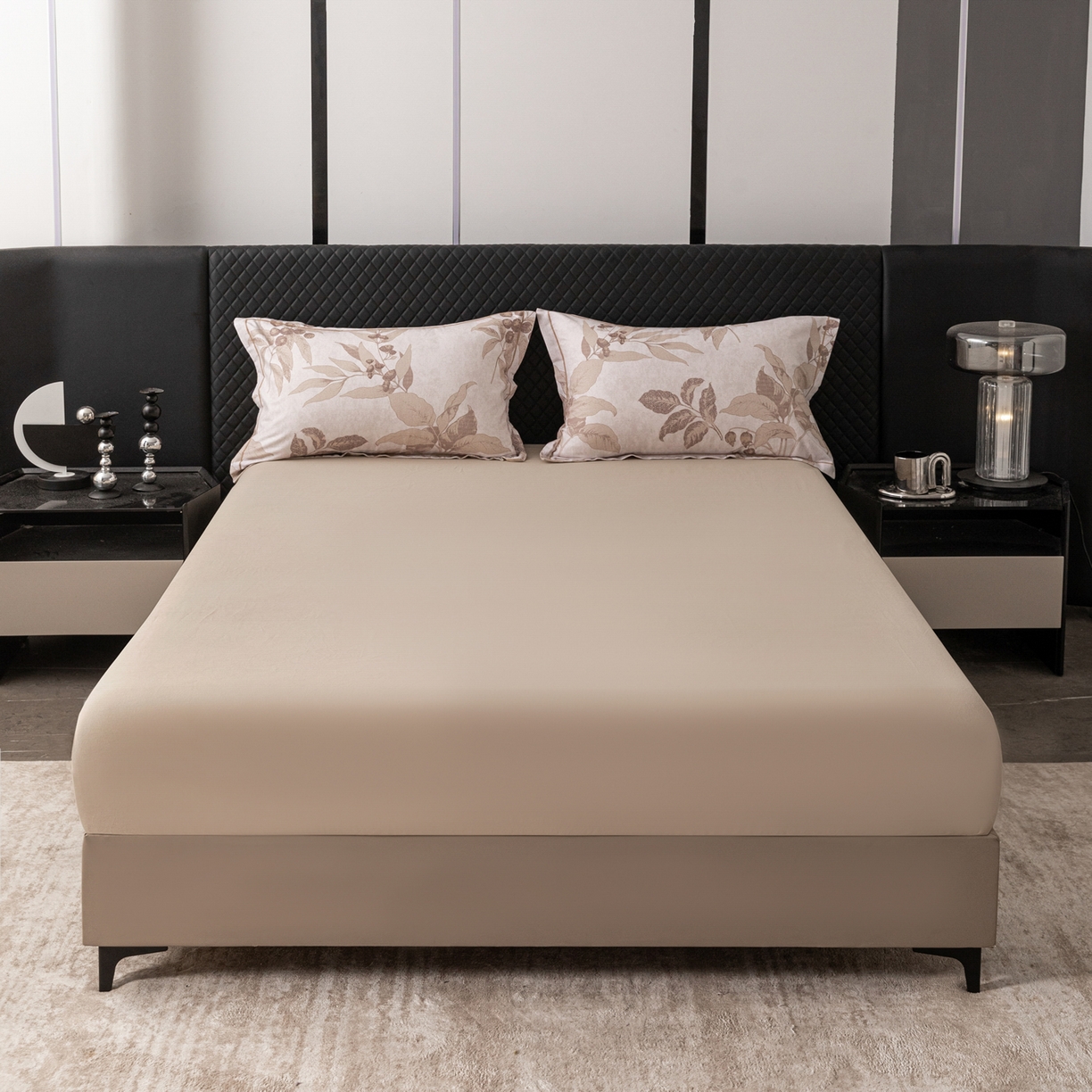 91家纺网 家纺一手货源 找家纺 贝兰仙奴 2025新款全棉磨毛多规格系列四件套 安梦咖