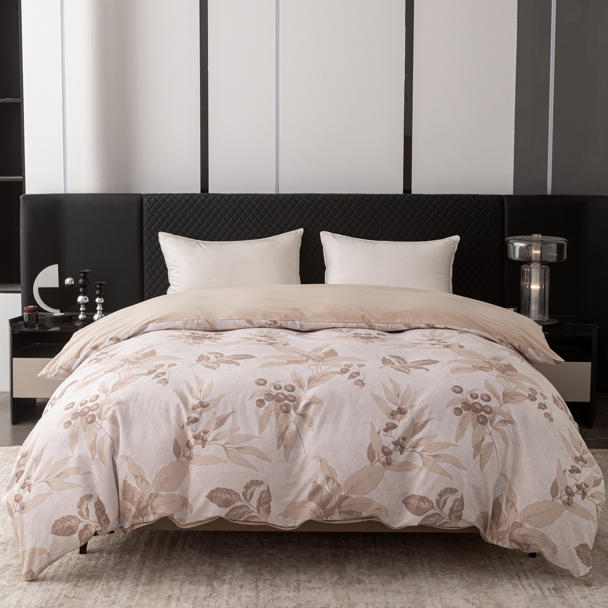 91家纺网 家纺一手货源 找家纺 贝兰仙奴 2025新款全棉磨毛多规格系列四件套 安梦咖