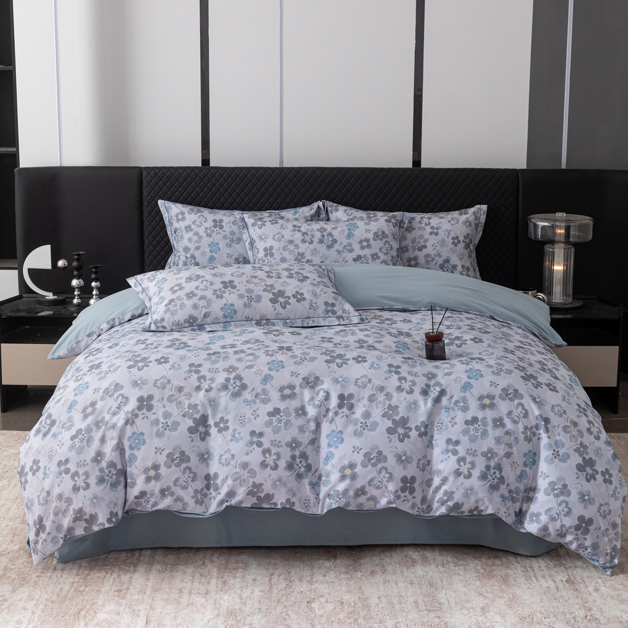 贝兰仙奴 2025新款全棉磨毛多规格系列四件套 春风恋影灰