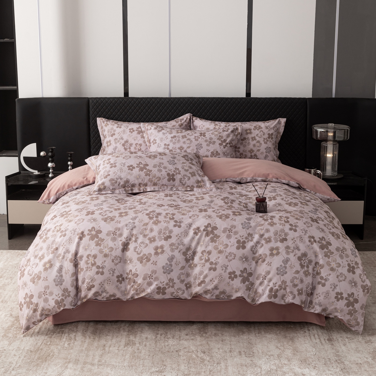 贝兰仙奴 2025新款全棉磨毛多规格系列四件套 春风恋影棕