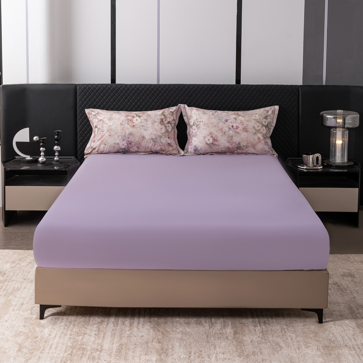 91家纺网 家纺一手货源 找家纺 贝兰仙奴 2025新款全棉磨毛多规格系列四件套 花曲里粉