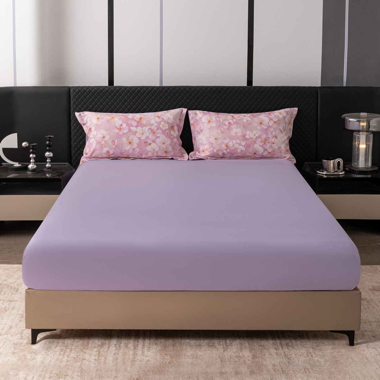 91家纺网 家纺一手货源 找家纺 贝兰仙奴 2025新款全棉磨毛多规格系列四件套 寂香冷粉