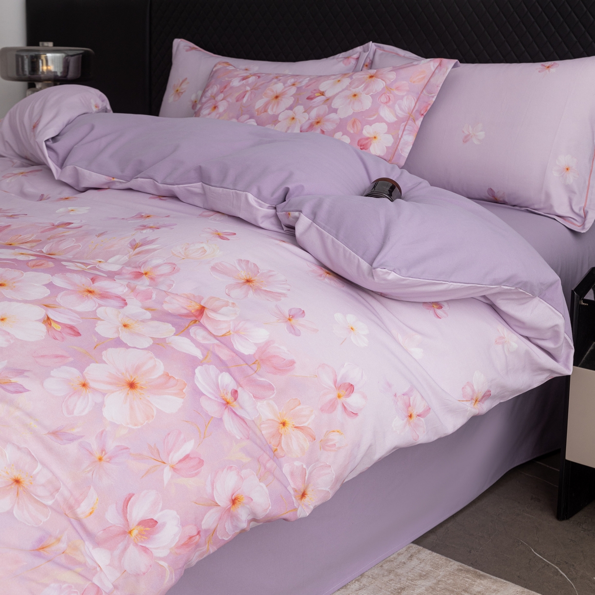 91家纺网 家纺一手货源 找家纺 贝兰仙奴 2025新款全棉磨毛多规格系列四件套 寂香冷粉