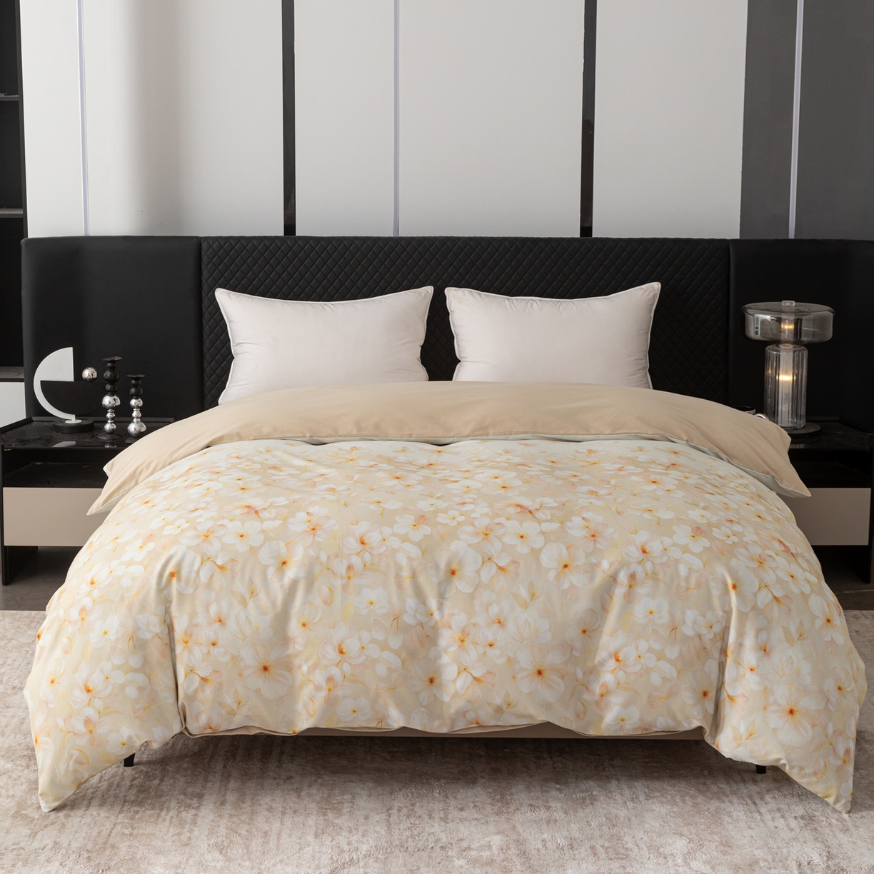 91家纺网 家纺一手货源 找家纺 贝兰仙奴 2025新款全棉磨毛多规格系列四件套 寂香米