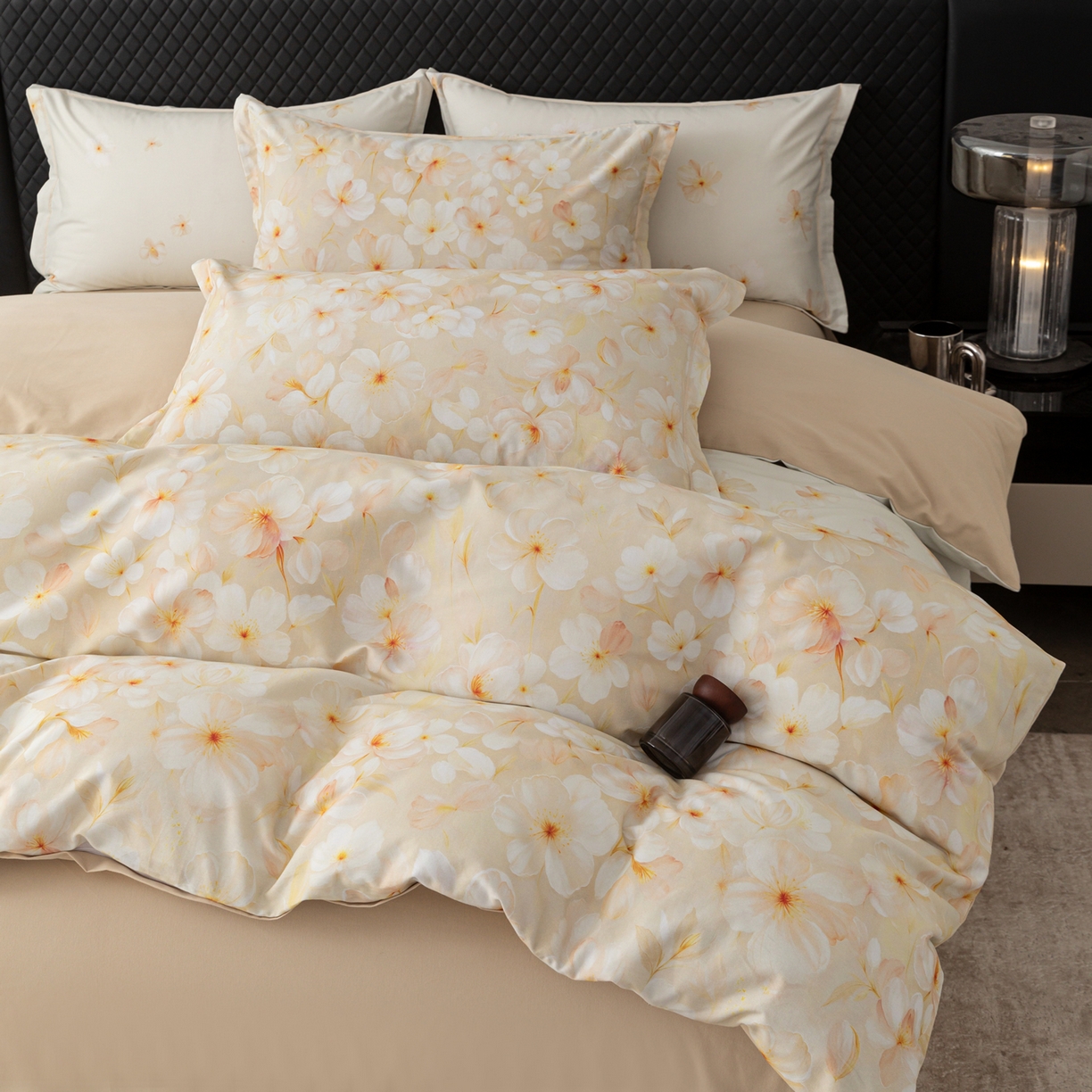 91家纺网 家纺一手货源 找家纺 贝兰仙奴 2025新款全棉磨毛多规格系列四件套 寂香米