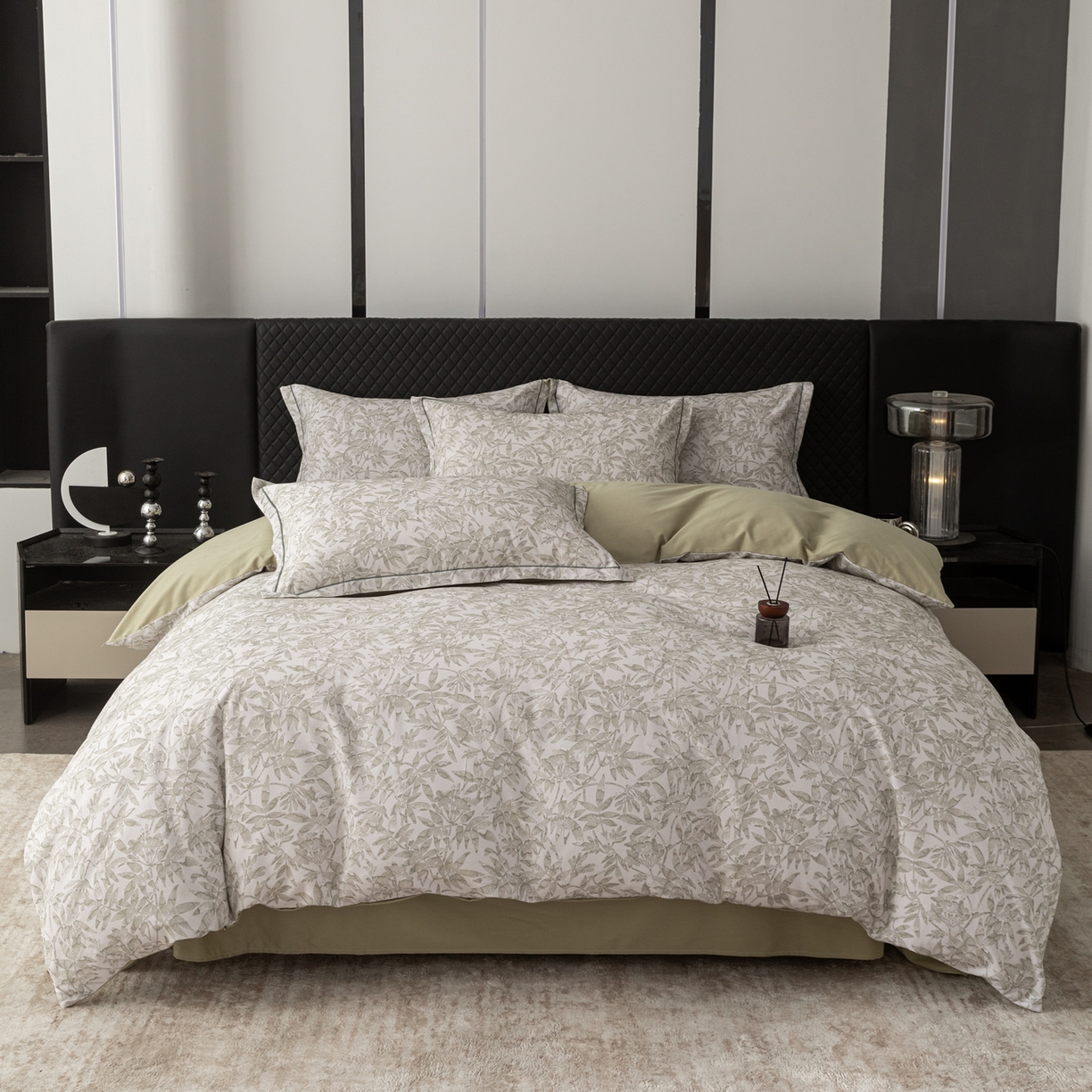 贝兰仙奴 2025新款全棉磨毛多规格系列四件套 恋影春天绿