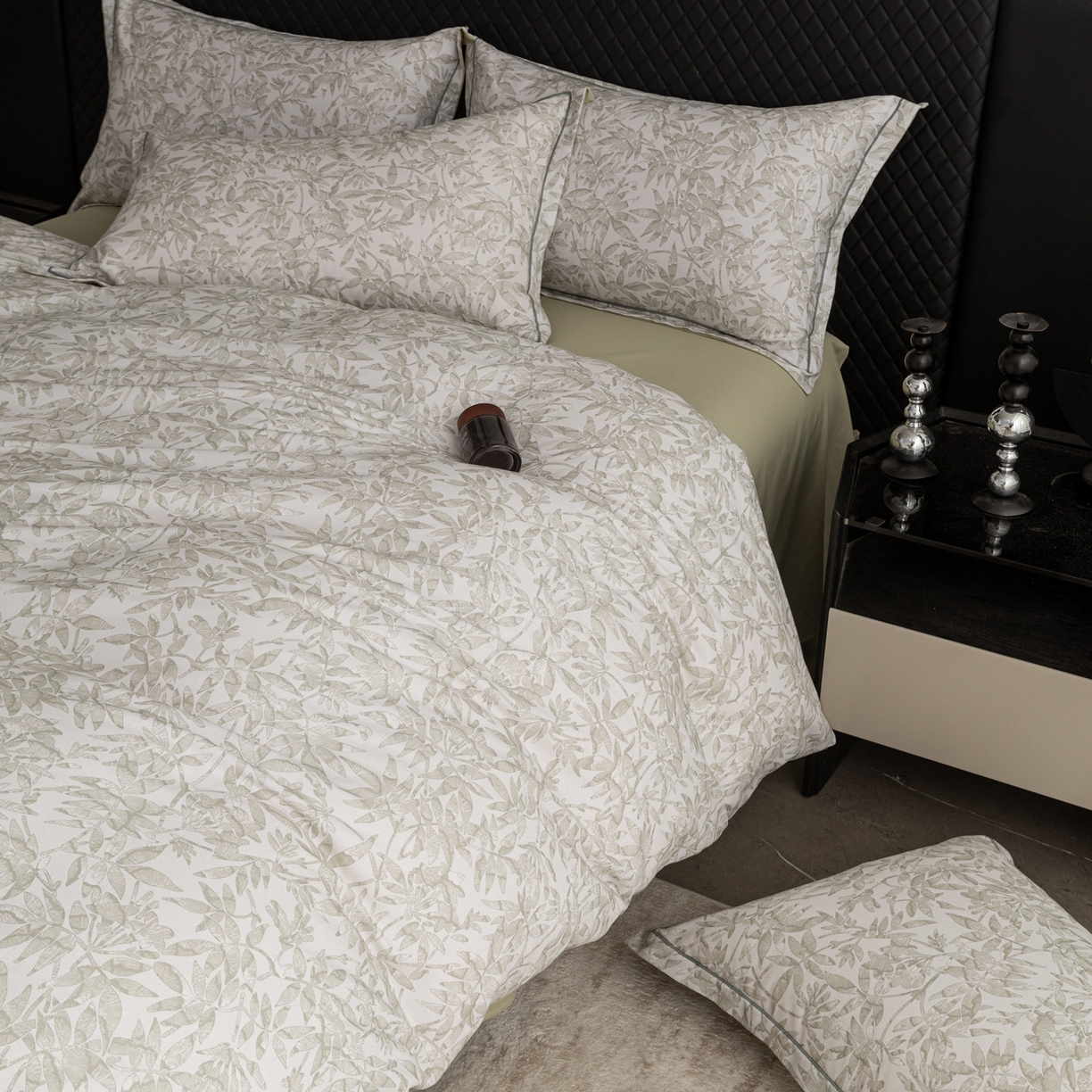 91家纺网 家纺一手货源 找家纺 贝兰仙奴 2025新款全棉磨毛多规格系列四件套 恋影春天绿