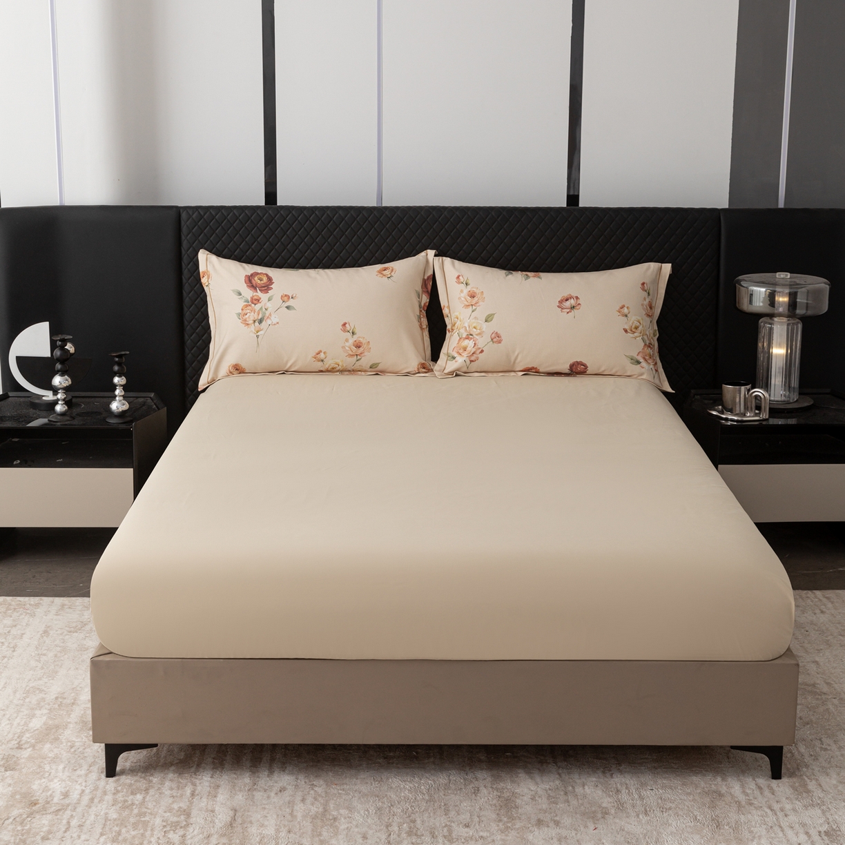 91家纺网 家纺一手货源 找家纺 贝兰仙奴 2025新款全棉磨毛多规格系列四件套 玫瑰时光黄