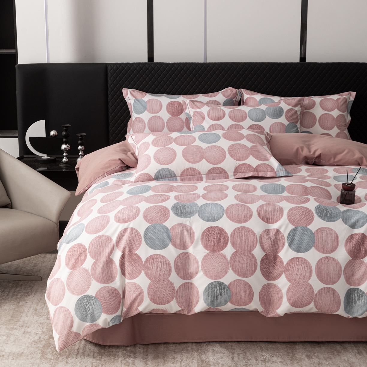 91家纺网 家纺一手货源 找家纺 贝兰仙奴 2025新款全棉磨毛多规格系列四件套 完美生活豆沙