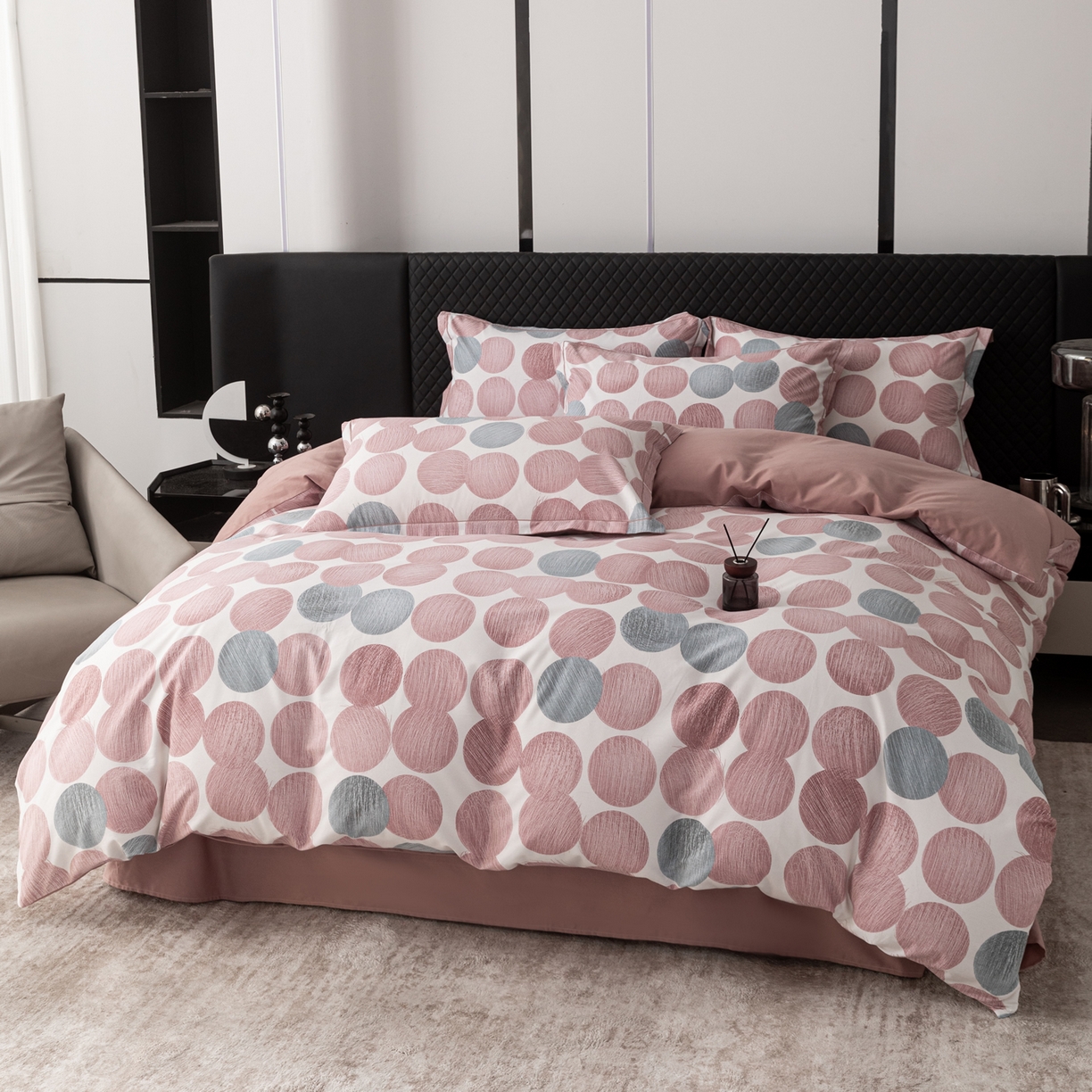 91家纺网 家纺一手货源 找家纺 贝兰仙奴 2025新款全棉磨毛多规格系列四件套 完美生活豆沙