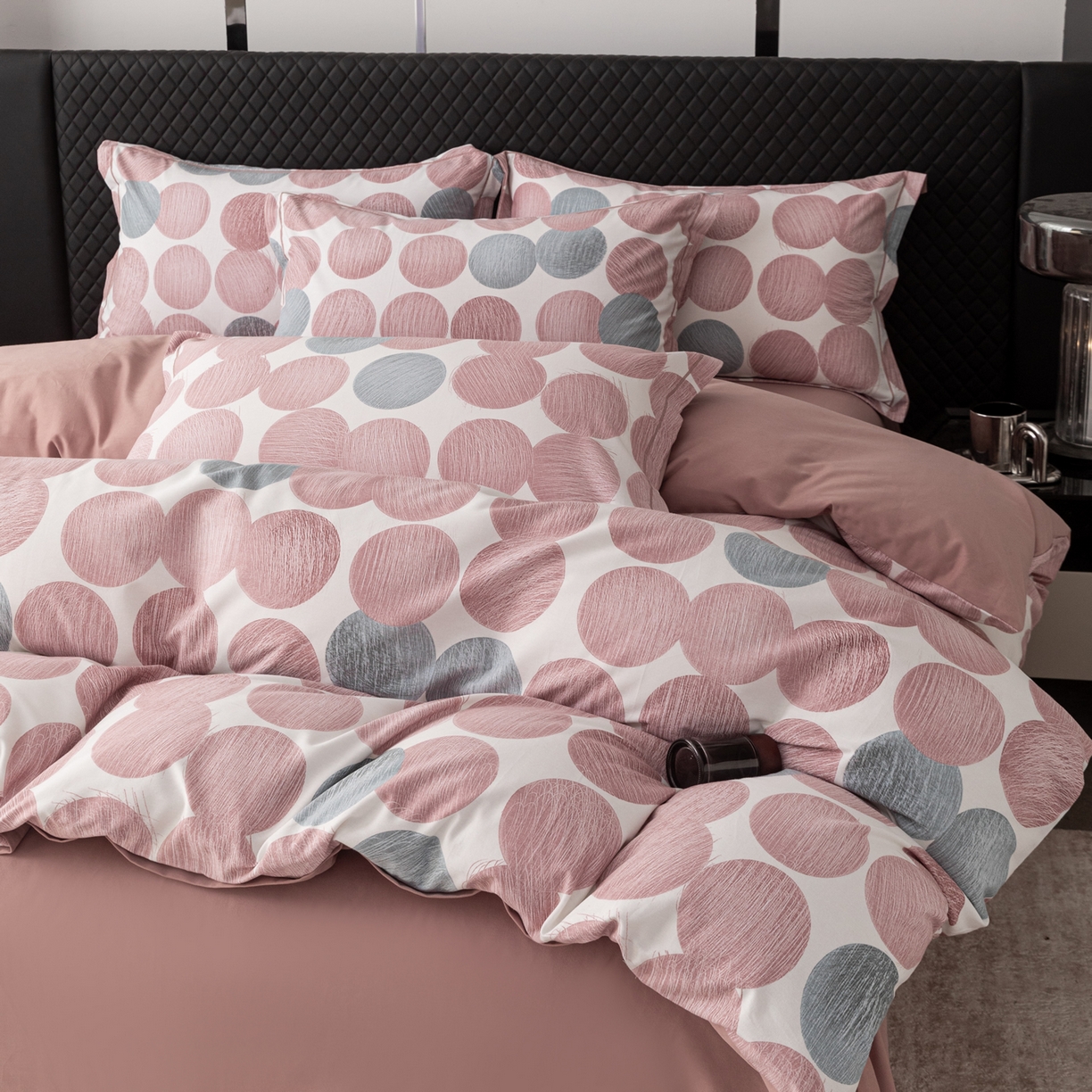 91家纺网 家纺一手货源 找家纺 贝兰仙奴 2025新款全棉磨毛多规格系列四件套 完美生活豆沙