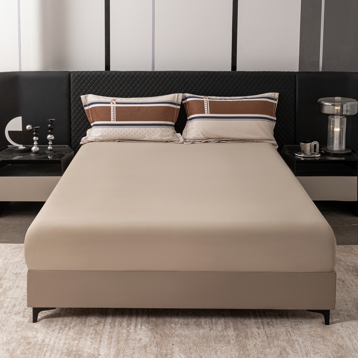 91家纺网 家纺一手货源 找家纺 贝兰仙奴 2025新款全棉磨毛多规格系列四件套 熊可爱咖