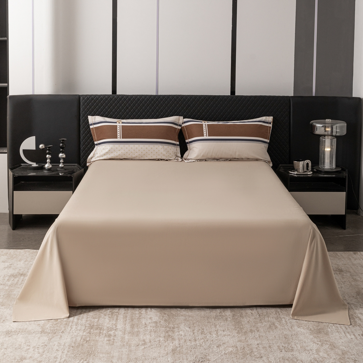 91家纺网 家纺一手货源 找家纺 贝兰仙奴 2025新款全棉磨毛多规格系列四件套 熊可爱咖