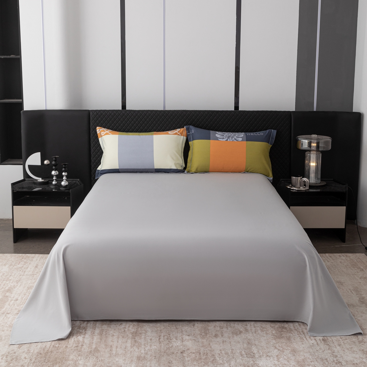 91家纺网 家纺一手货源 找家纺 贝兰仙奴 2025新款全棉磨毛多规格系列四件套 叶梦格调