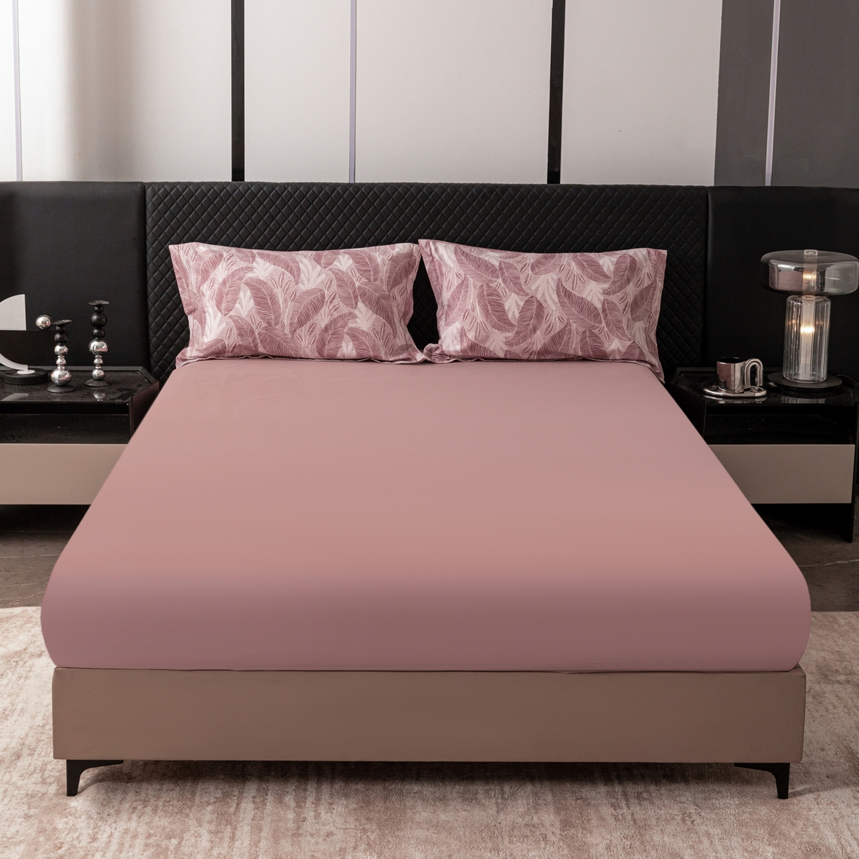 91家纺网 家纺一手货源 找家纺 贝兰仙奴 2025新款全棉磨毛多规格系列单被套 爱恋羽叶豆沙