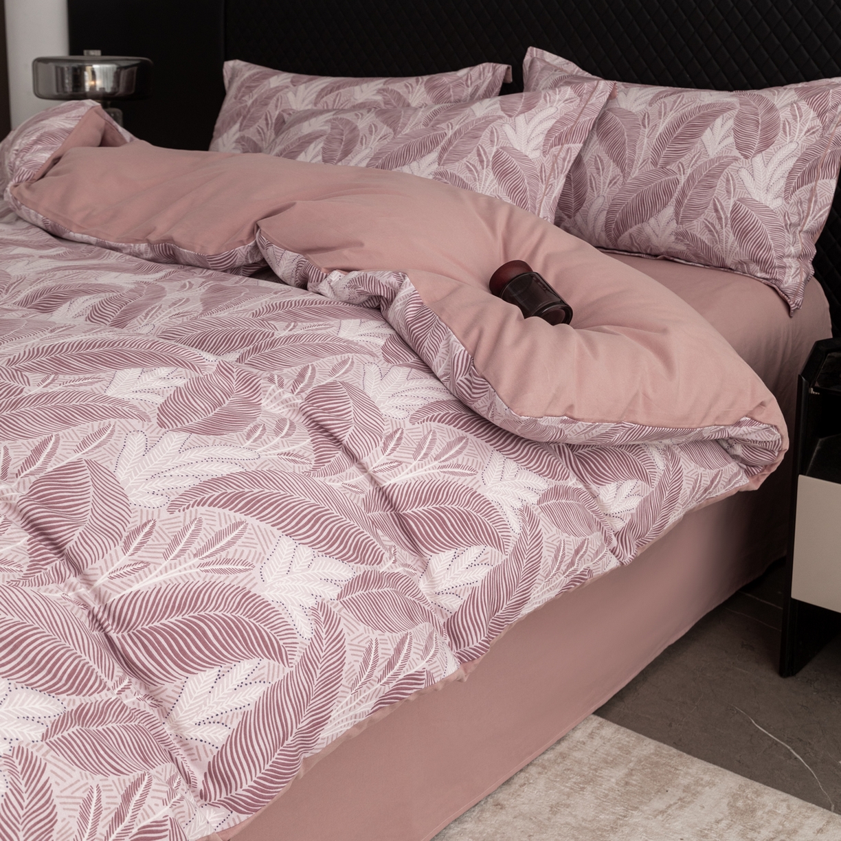 91家纺网 家纺一手货源 找家纺 贝兰仙奴 2025新款全棉磨毛多规格系列单被套 爱恋羽叶豆沙