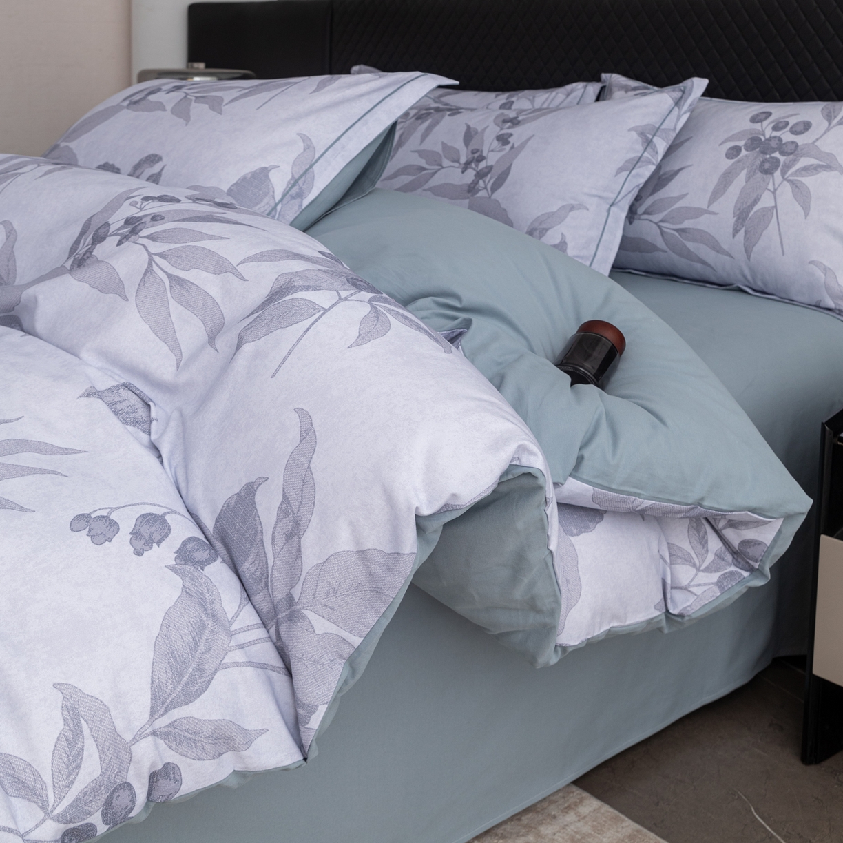 91家纺网 家纺一手货源 找家纺 贝兰仙奴 2025新款全棉磨毛多规格系列单被套 安梦灰