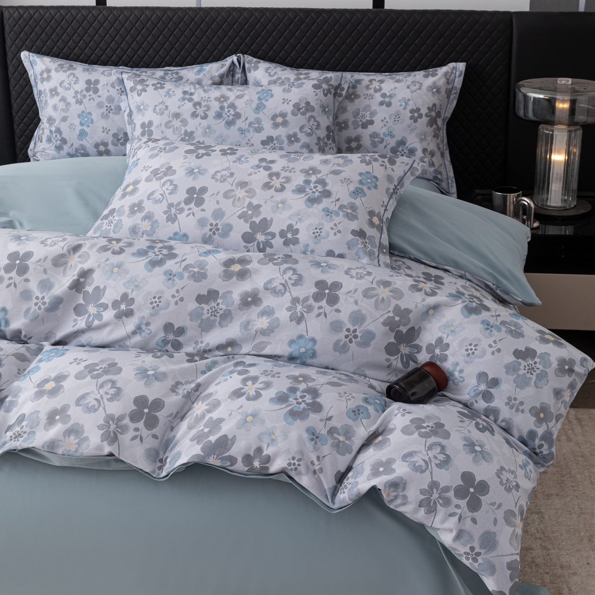 91家纺网 家纺一手货源 找家纺 贝兰仙奴 2025新款全棉磨毛多规格系列单被套 春风恋影灰