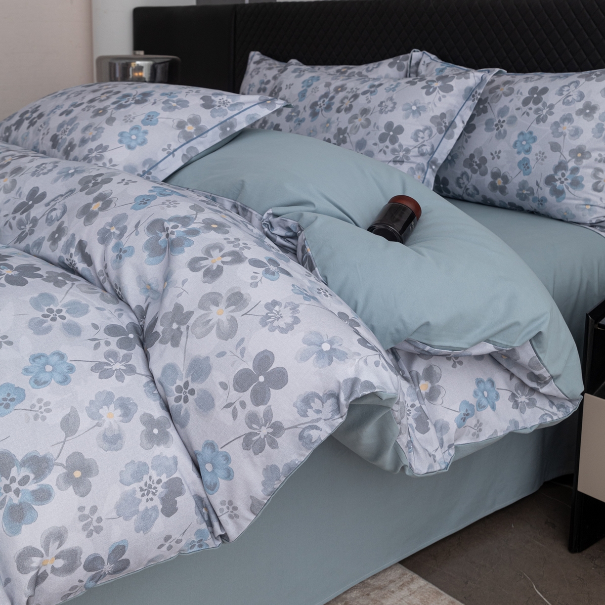 91家纺网 家纺一手货源 找家纺 贝兰仙奴 2025新款全棉磨毛多规格系列单被套 春风恋影灰