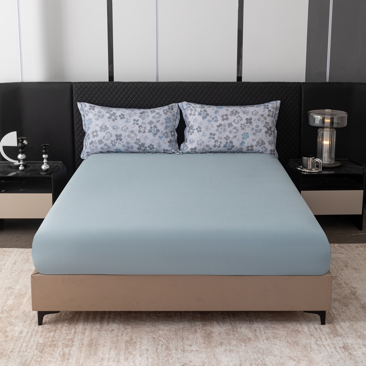 91家纺网 家纺一手货源 找家纺 贝兰仙奴 2025新款全棉磨毛多规格系列单被套 春风恋影灰