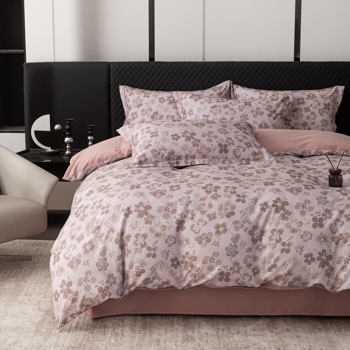 91家纺网 家纺一手货源 找家纺 贝兰仙奴 2025新款全棉磨毛多规格系列单被套 春风恋影棕