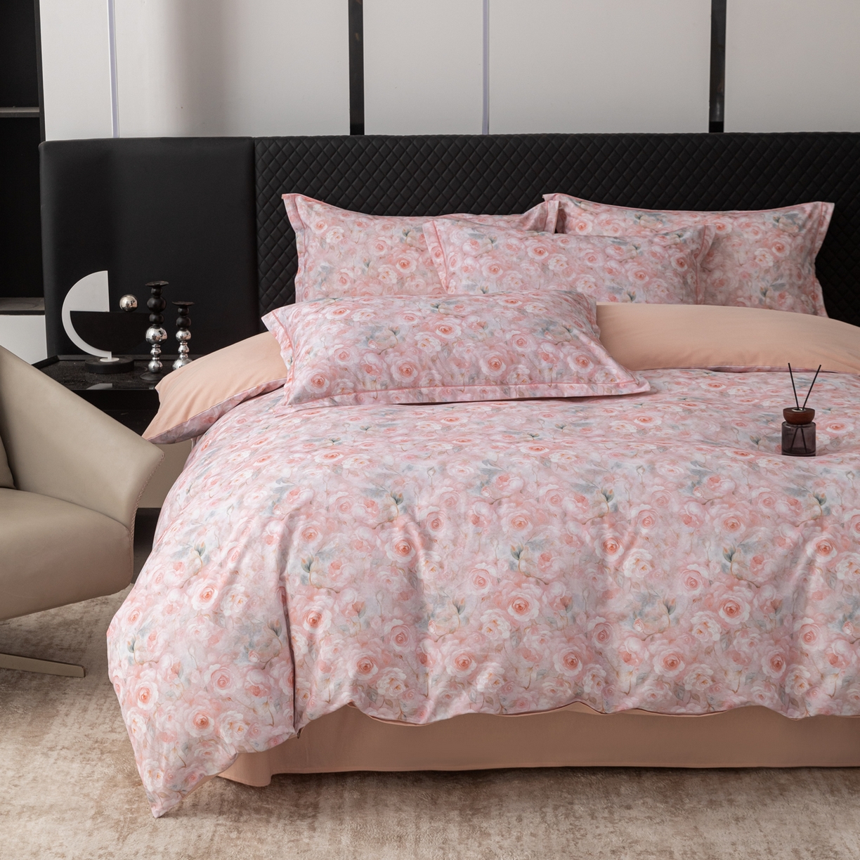 91家纺网 家纺一手货源 找家纺 贝兰仙奴 2025新款全棉磨毛多规格系列单被套 淡颜粉