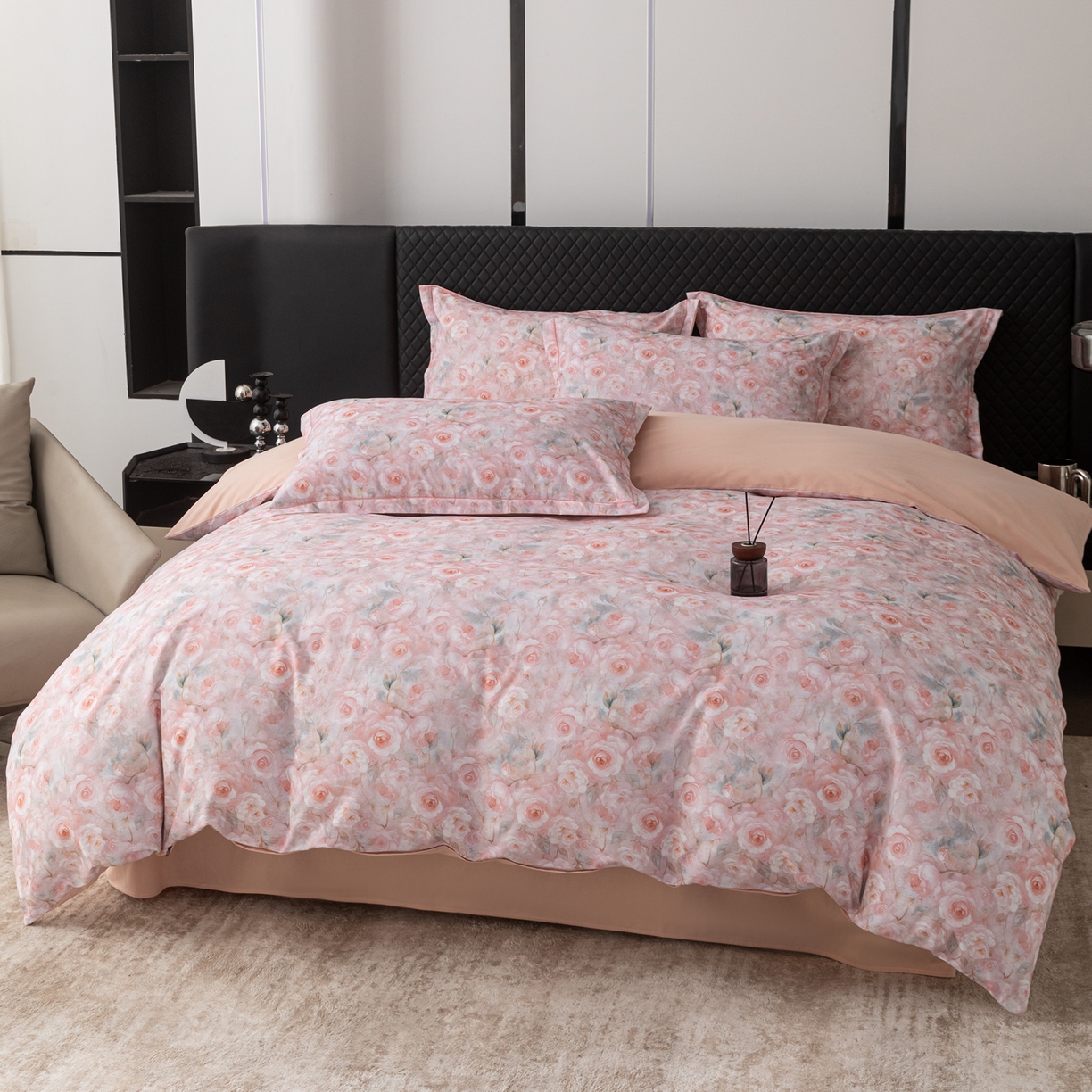 91家纺网 家纺一手货源 找家纺 贝兰仙奴 2025新款全棉磨毛多规格系列单被套 淡颜粉