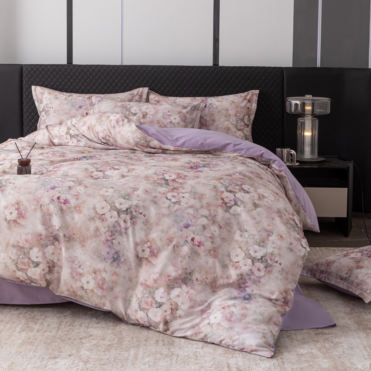 91家纺网 家纺一手货源 找家纺 贝兰仙奴 2025新款全棉磨毛多规格系列单被套 花曲里粉